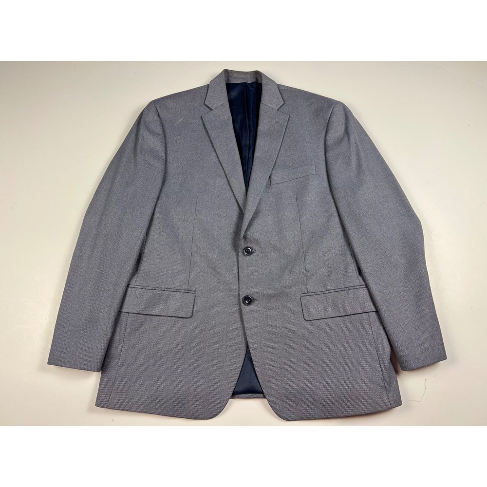 Michael Kors Mens Gray Herringbone Two Button Blazer Jacket Size 42R‎